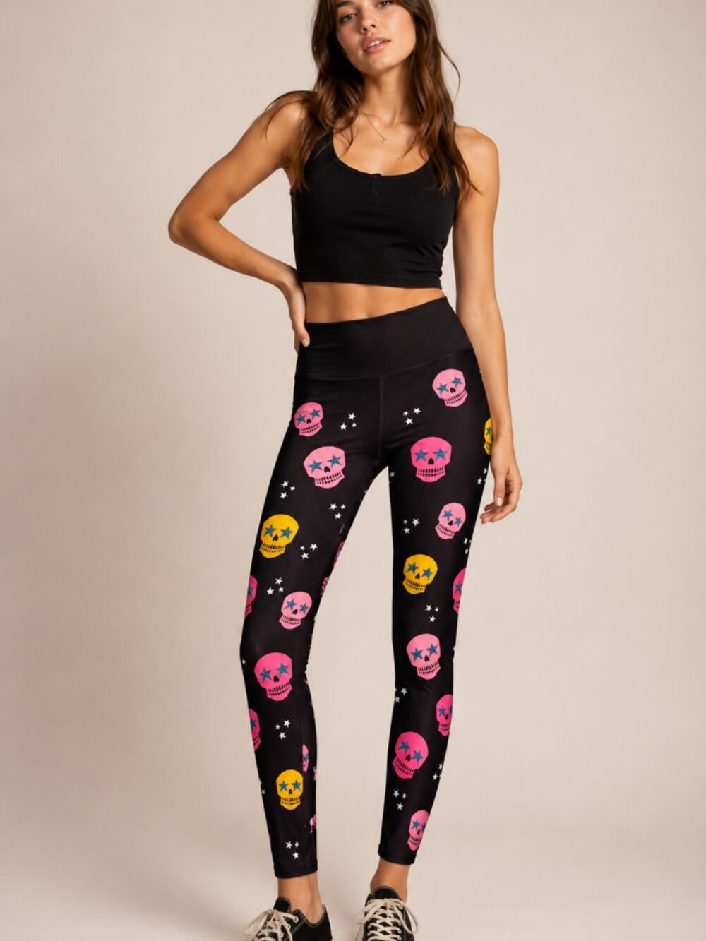 Goldsheep High Waist Skull Leggings Size Medium